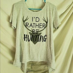 I’d rather be hunting hi low shirt